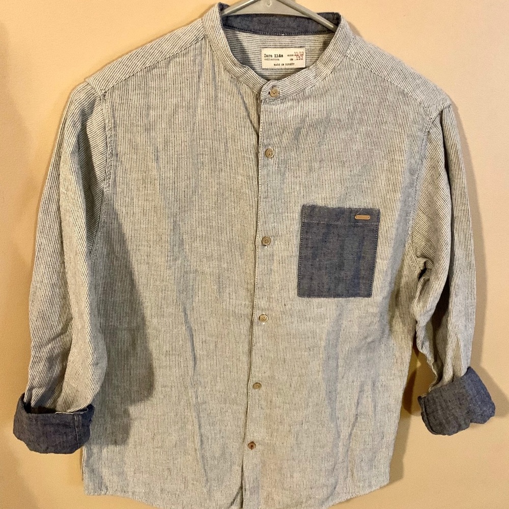 Zara Kids denim style dressy shirt